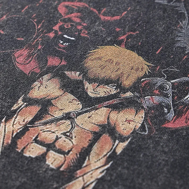 Hot Anime Graphic T-shirt Chainsaw Man Vintage Washed Tshirt Men Oversized Hip Hop Streetwear Summer Harajuku Tops Cotton Tees